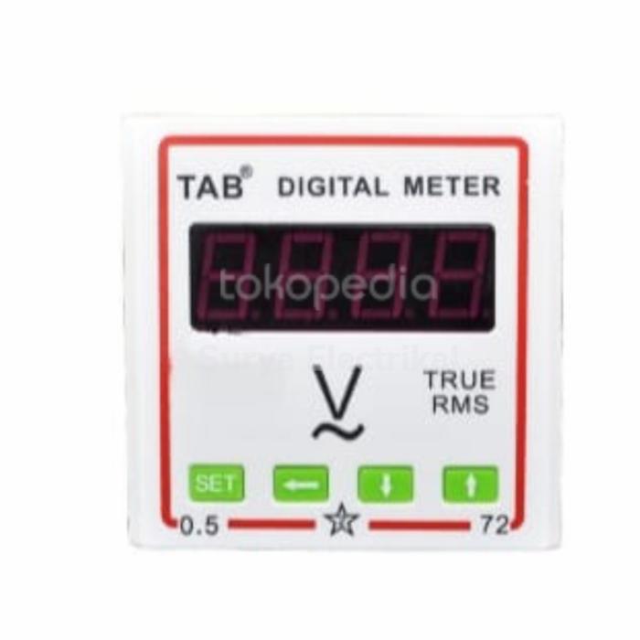 Gambar Voltmeter Digital AC 0 - 600 volt 72x72 TAB Volt meter - Putih dari Surya Electrical undefined Tokopedia