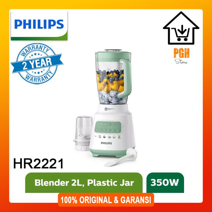 Gambar (HARGA PROMO) Philips Blender 2in1 Mika Plastik Jar HR2221/30 HR 2221 - Hijau dari PGH Store ID undefined Tokopedia