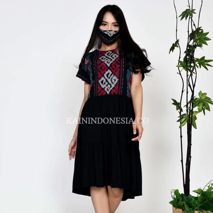 Gambar KI Dress Kinara Tenun Liora Pink - Hitam, 4 dari KainIndonesiaco Kota Administrasi Jakarta Timur Tokopedia