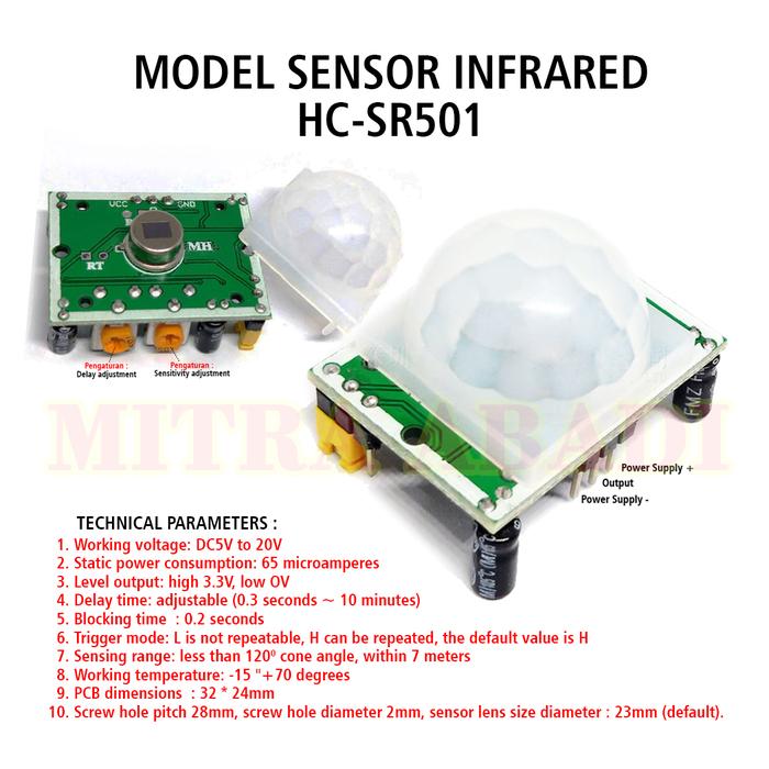 Gambar Modul Sensor Gerak Infrared PIR HC-SR501 Arduino - Modul Infrared dari Mitra Abadi Official_NEW undefined Tokopedia