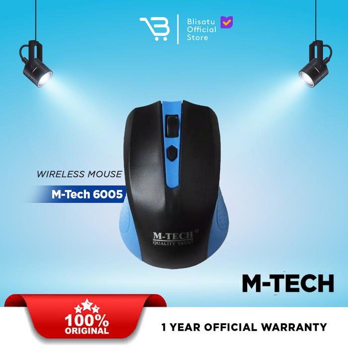 Gambar M-Tech Original Mouse Wireless 6005 - Biru dari Blisatu.id undefined Tokopedia