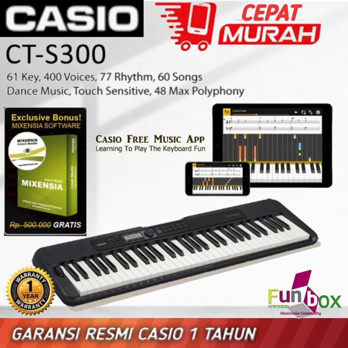Gambar Keyboard Casio CTS 300 / CTS300 / CT S300 Slim Original - Keyboard only dari funbox official store undefined Tokopedia