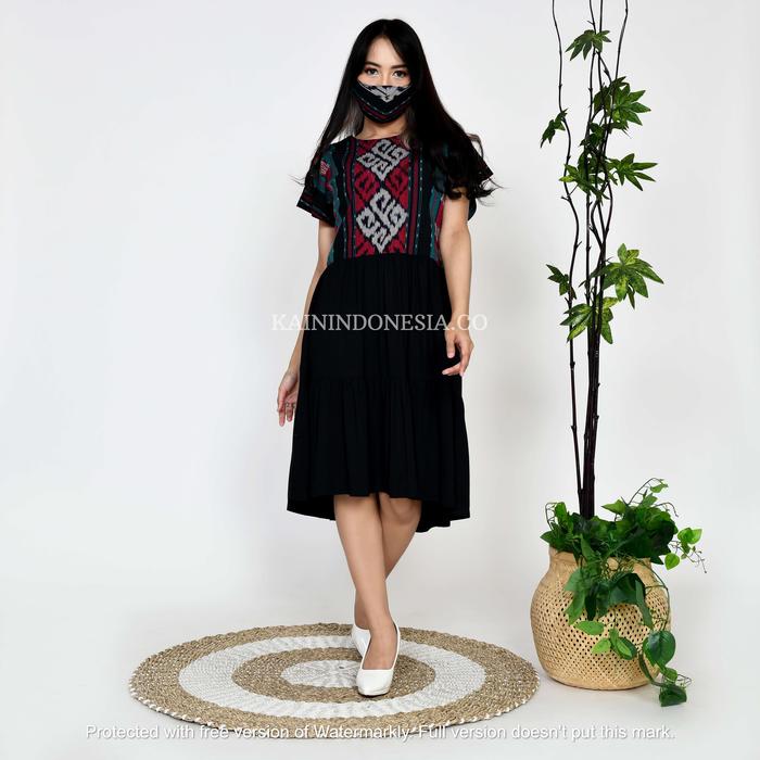 Gambar KI Dress Kinara Tenun Liora Hitam - Hitam, 4 dari KainIndonesiaco undefined Tokopedia