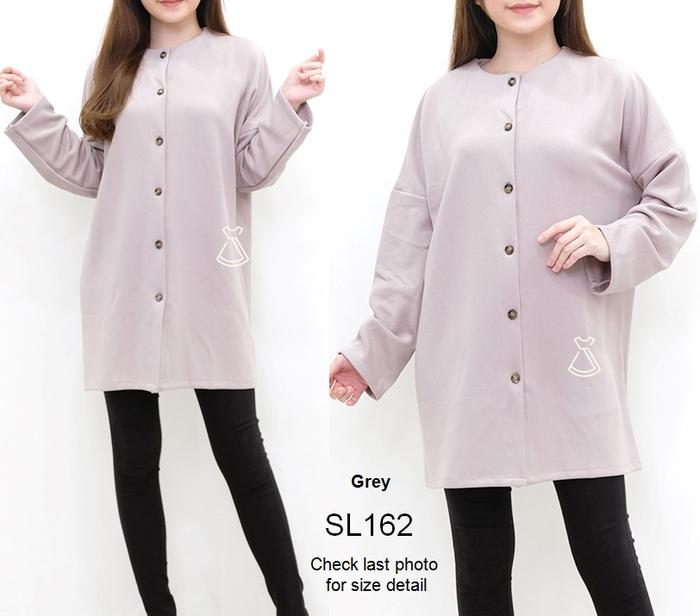 Gambar SL162 - Atasan oversize lengan panjang atasan busui friendly - GREY dari seola.id undefined Tokopedia