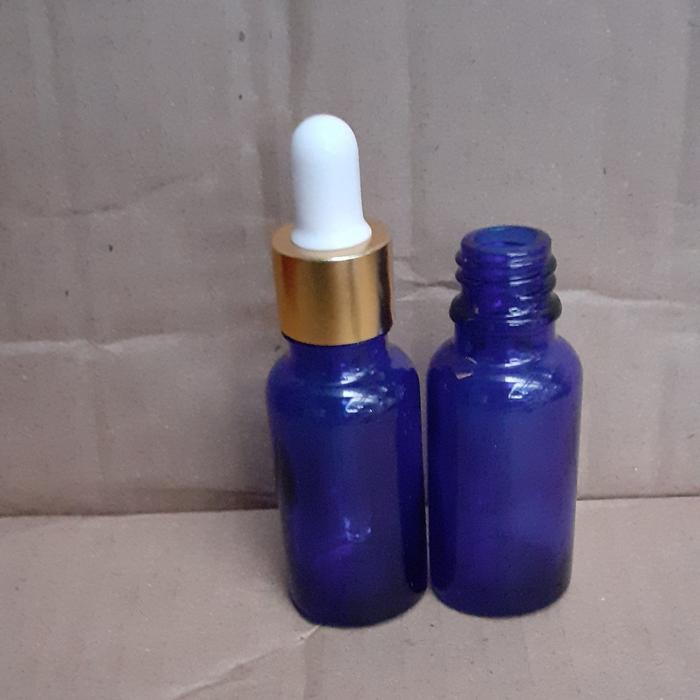 Gambar botol kaca biru 20 ml pipet ring gold - Putih dari azzahra sho undefined Tokopedia