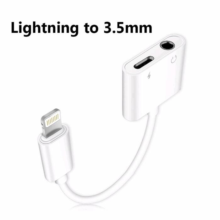 Gambar Splitter Handsfree Dual Lightning 3.5mm 2in1 Converter Iphone 7 8 X - lightning+3.5mm dari Tamba online medan undefined Tokopedia