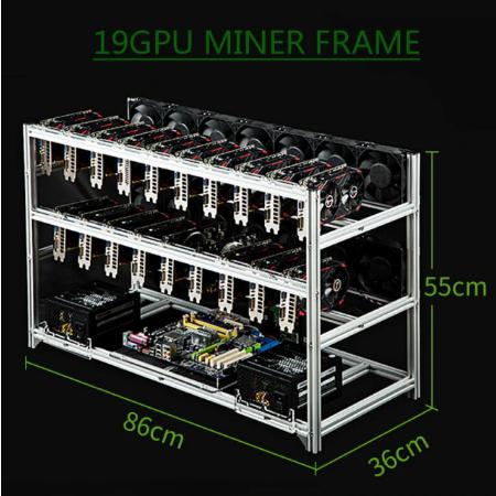 Gambar Case Server Rack 19 GPU Aluminum Stackable Mining Rig Open Air Frame - 19 Gpu Rack dari SureSun undefined Tokopedia