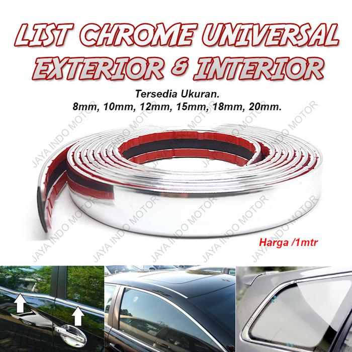 Gambar List Chrome Moulding Jendela Pintu Mobil Silver Universal - 8mm dari Jaya Indo Motor Variasi undefined Tokopedia