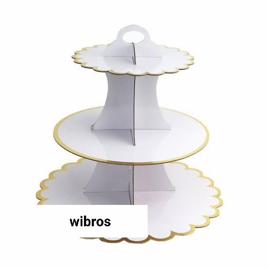 Gambar cake tier / standing cake / tempat kue cup cake cupcake holder - Putih dari wibros shop undefined Tokopedia