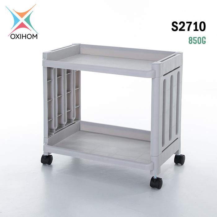 Gambar Oxihom Rak Dapur Susun Plastik Rak Tempat Penyimpanan Kamar Mandi Roda - S2710 2 Susun, Putih dari Oxihom undefined Tokopedia