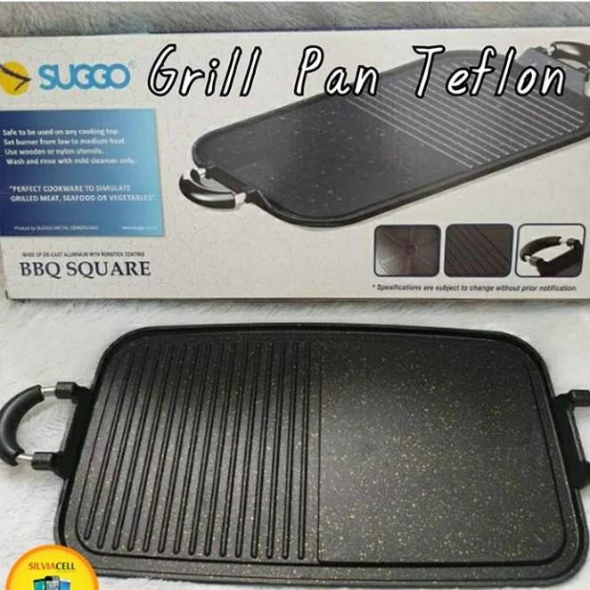 Gambar Suggo Grill Pan Teflon 2 In 1 Alat Bakar Sate Daging Bbq Square dari tokokudewi undefined Tokopedia