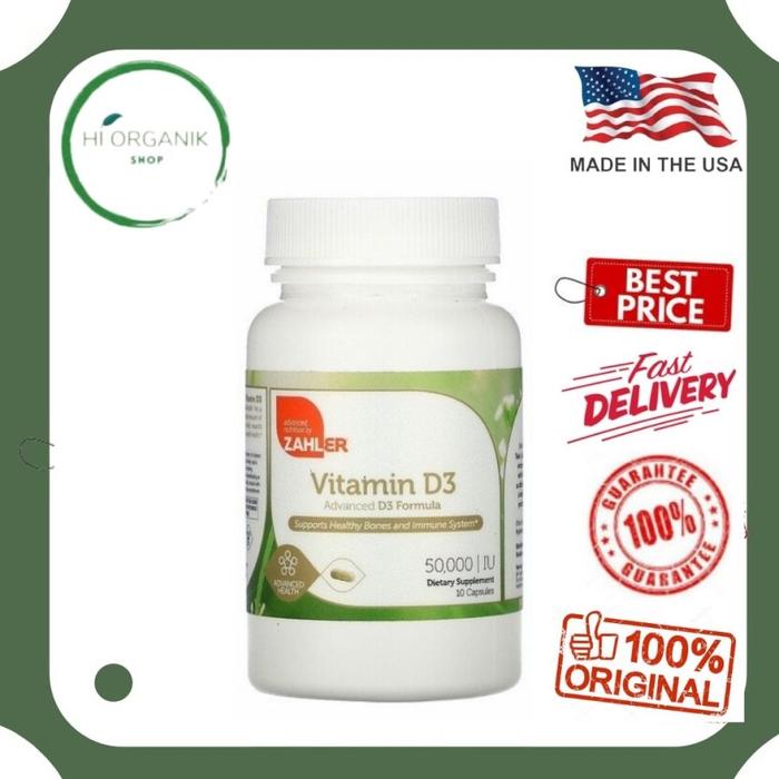 Gambar Zahler Vitamin D3 50000 IU D 3 50.000 IU 120 Capsules ; 10 capsule - 10 Capsule dari Hi Organik Shop_NEW undefined Tokopedia