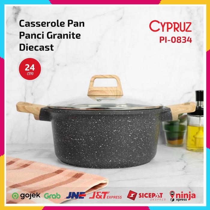 Gambar Cypruz PI-0834 Casserole Pan Panci Granite Diecast Series 24cm dari Home Electro undefined Tokopedia