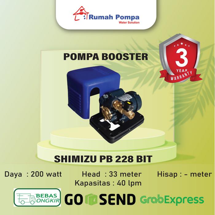 Gambar Pompa Booster SHIMIZU PB 228 BIT 200 watt | Makasar dari Rumah Pompa undefined Tokopedia