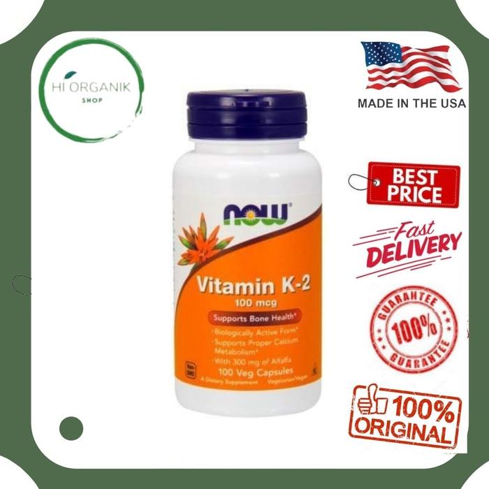 Gambar Now Foods Vitamin K-2 K 2 K2 100 mcg 250 Veg Capsules ; 100 Veg Caps - 250 Veg Caps dari Hi Organik Shop_NEW undefined 3 Tokopedia