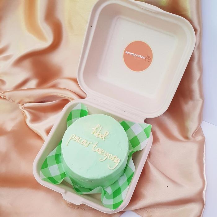 Gambar korean bento cake 10 cm - simple design, Coklat dari sarangcakeu undefined Tokopedia