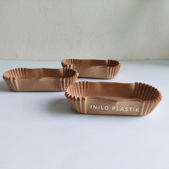 Jual Paper Cup Case Roti Oval Polos / Kertas Roti Eclair Baking 20x11 ...