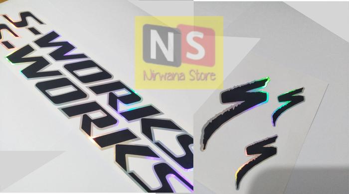 Gambar stiker S-works Specialized Hologram decal sticker sworks - Merah dari Nirwana Stiker_NEW undefined Tokopedia