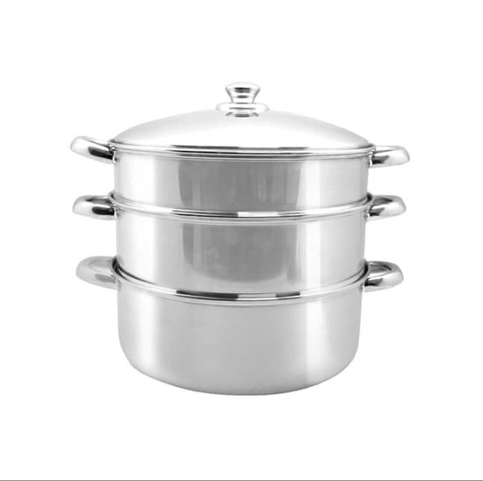 Gambar Golden Flying Fish - Panci Steamer 3 Susun 30cm - Stainless Steel Kaca - Stainless, Gold dari MK Cookwaree undefined Tokopedia