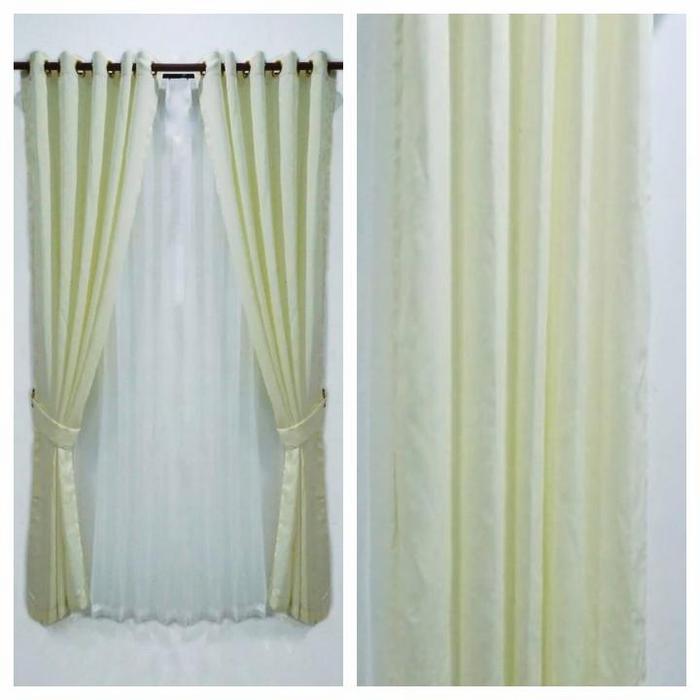 Gambar gorden gordyn hordeng jendela minimalis polos L 120 x T 230 - cream, L 120 x T 150 dari Central Curtains nusantara undefined 4 Tokopedia