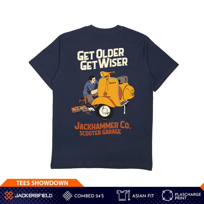 Gambar Jackersfield Scooter Garage Tee Navy Kaos T-Shirt Pria 24'S - L dari Jackersfield undefined Tokopedia