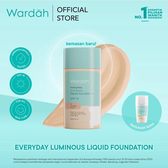 Gambar Wardah Everyday Luminous Liquid Foundation 35ml - Natural White dari Sweet Pineapple @ undefined Tokopedia