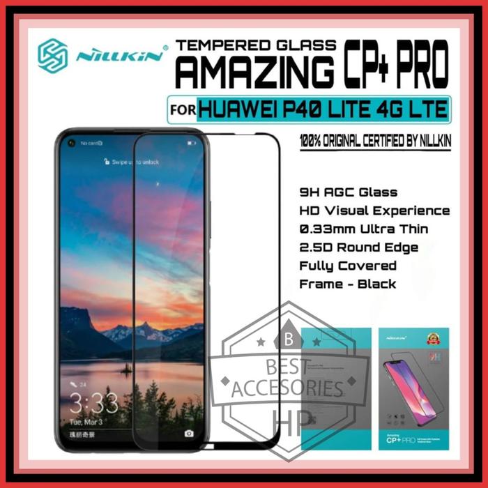 Gambar HUAWEI P40 LITE TEMPERED GLASS NILLKIN CP+PRO ORIGINAL SCREEN PROTECT - P40 LITE 4G, FRAME BLACK dari Best Accesories Hp undefined Tokopedia