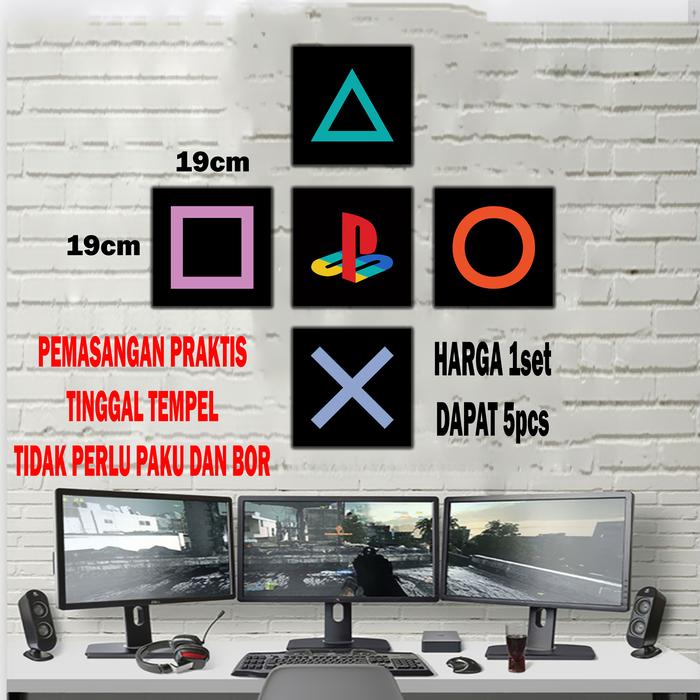 Gambar poster gambar logo ps 1set 19cmx19cmx5pcs / lukisan dekoras dinding 2 - display dari dekorasiding2 undefined Tokopedia
