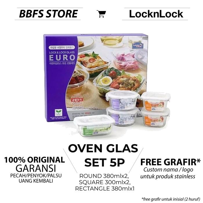 Gambar Lock n Lock Oven Glass Set 5pcs with Color Box / Gift Set Lock&Lock Kado LLG422YX1 - glass set 5p dari BBFS STORE undefined Tokopedia