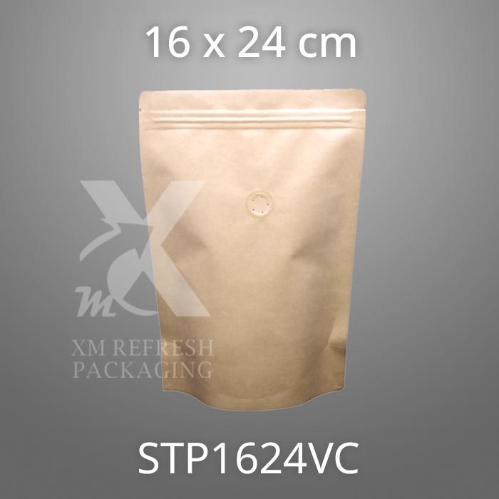 Gambar Standing Pouch 250g kemasan kopi kertas kraft lapis aluminium dari XM Refresh Packaging undefined Tokopedia