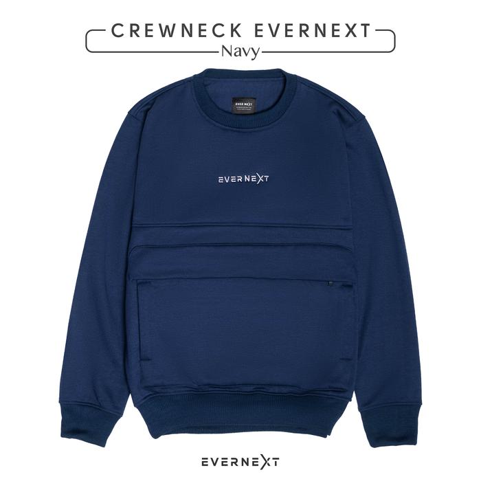 Gambar Sweater Hoodie Crewneck Jaket Polos Pria Wanita Kantong Depan EVERNEXT - Navy dari Evernext ID undefined Tokopedia