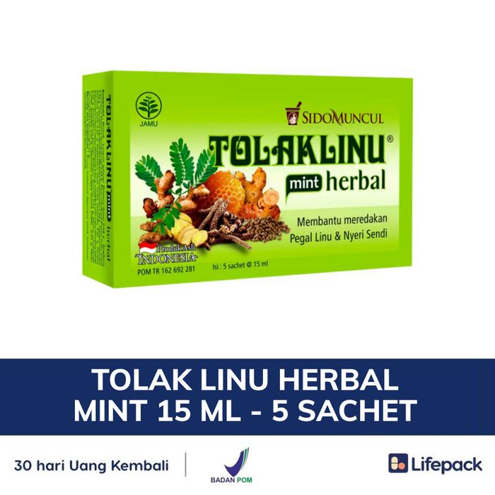 Gambar TOLAK LINU HERBAL MINT - 1 Sachet - Obat Pegal / Nyeri Sendi - 5 pcs dari lifepack undefined Tokopedia