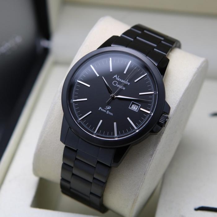 Gambar [ ORIGINAL ] Jam Tangan Pria / Cowok Alexandre Christie 1008 Rantai - ALL BLACK dari TOKOJAMKU_NEW undefined Tokopedia