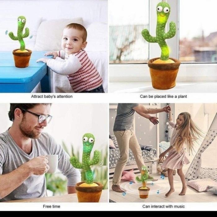 Gambar Kaktus joget viral mainan anak edukasi dancing led robot hobi rekam on - POLOS-NO BATERY dari Paffie Shop Grosir undefined Tokopedia