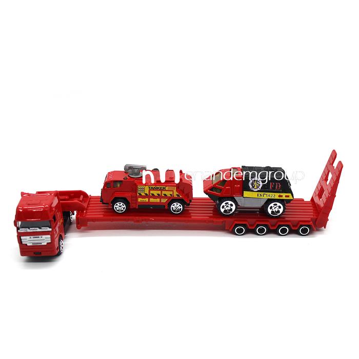 Gambar Mainan Diecast Miniatur Mobil Truk Kontainer Trailer Gandeng Metal - Pemadam dari enandemshop undefined Tokopedia