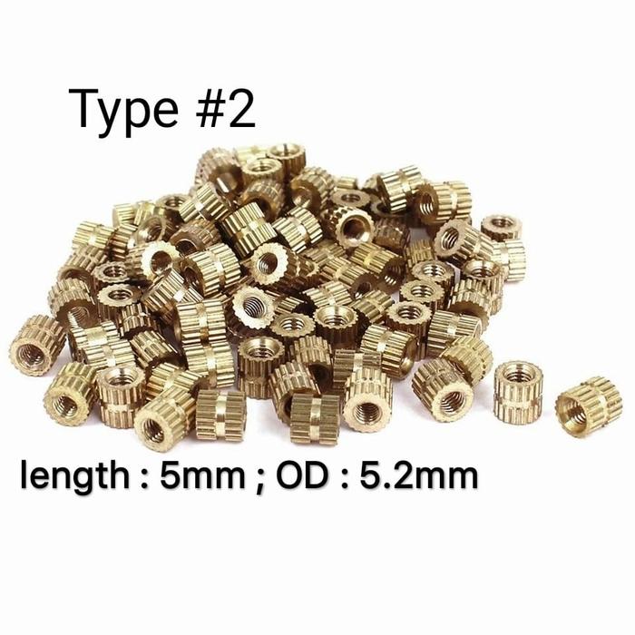 Gambar Brass knurled insert M3 5x5 threaded brass knurl round insert nuts - Type Dua dari kickstart undefined Tokopedia