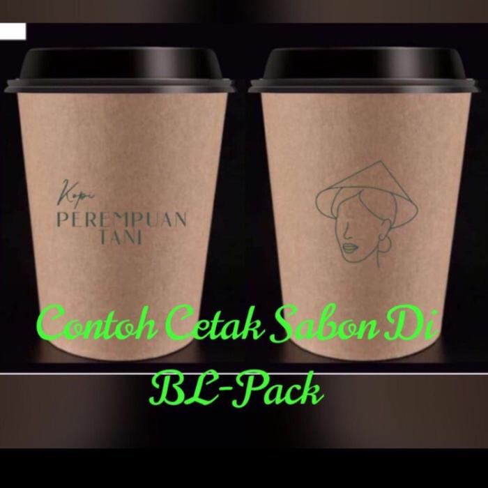 Jual paper cup 8 oz brown Kraft cetak merek sablon 1 warna - Jakarta ...