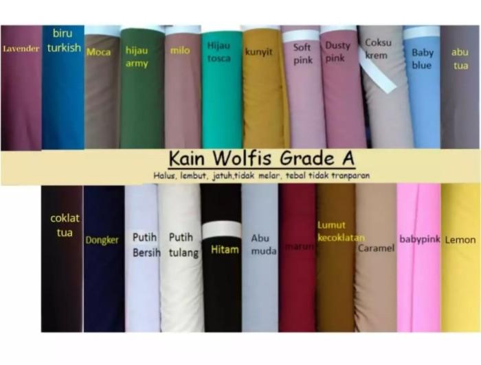Gambar cuci gudang kain wolfis paket 2m polos premium grade A / woolpeach dari arie medika undefined Tokopedia