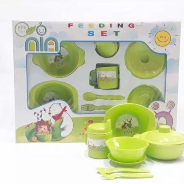 Gambar Nia feeding set besar peralatan tempat makan bayi - Biru dari babylo baby shop undefined Tokopedia