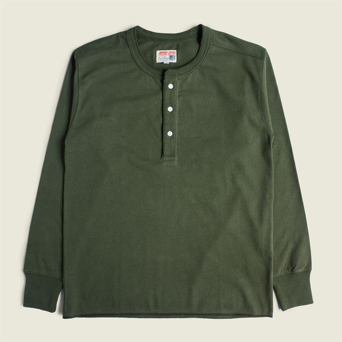 Chuck Henley LS T-shirt - Olive - S 
