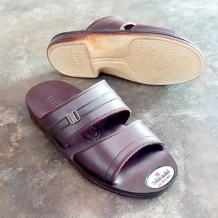 Gambar Sandal pria mirado 974 kulit sorong berkualitas produk original - Marun, 40 dari Langkok Store undefined Tokopedia
