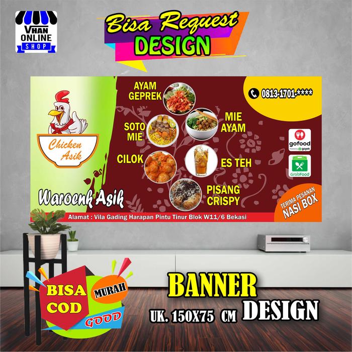 Gambar Spanduk Banner Jualan Makanan Dan Minuman, Warung Makanan Minuman dari vhan fariz undefined Tokopedia