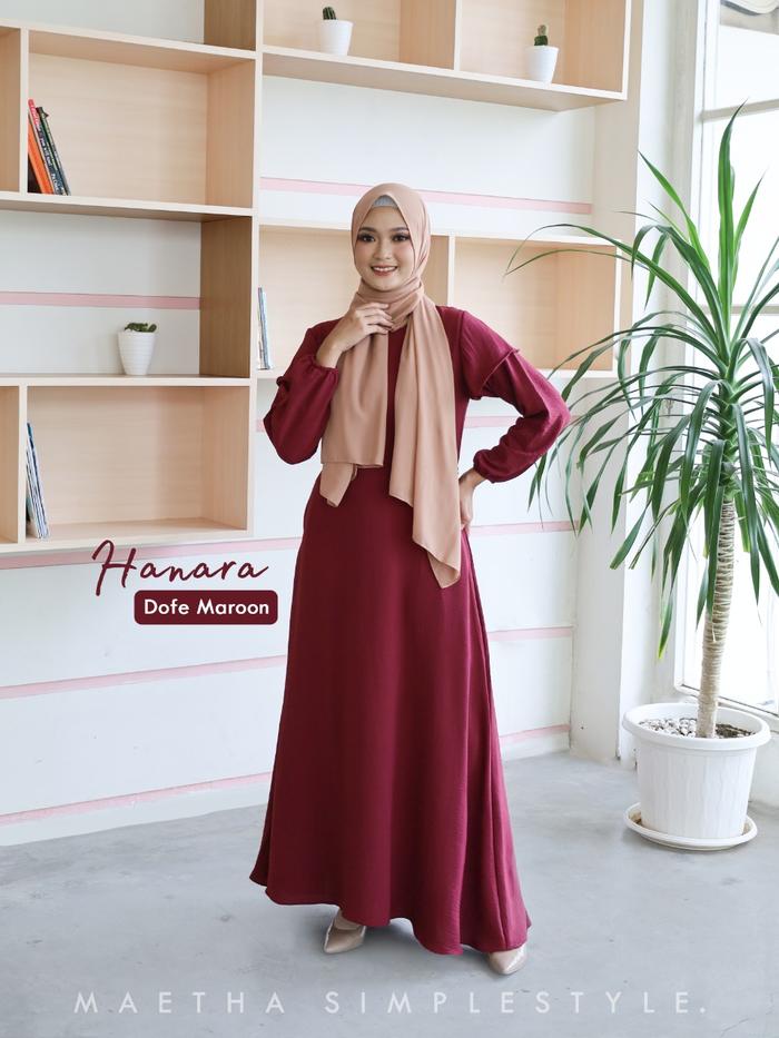 Gambar Maetha - Gamis Wanita Hanara Series - Dofe Maroon, XS dari Maetha_id undefined Tokopedia