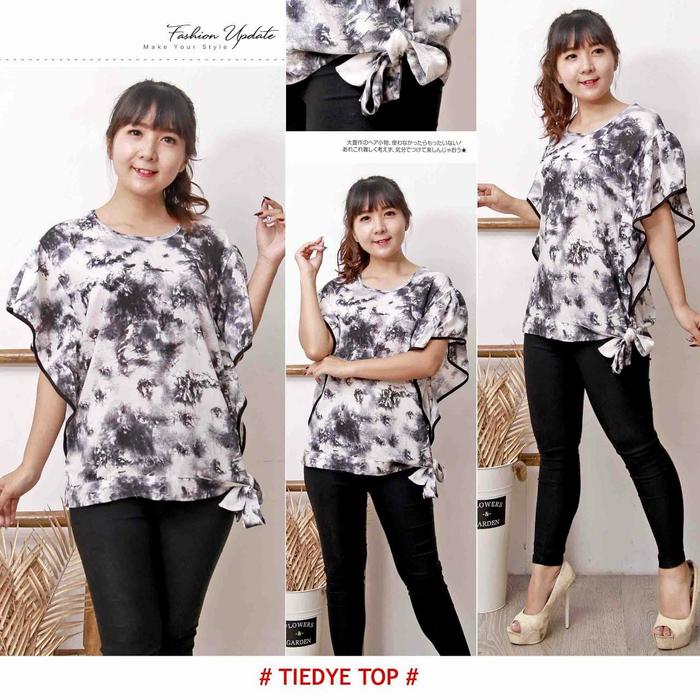 Gambar ATASAN BATWING BLUS FASHION WANITA GAYA KOREA TIE DYE TOP 52A - Hitam dari Go&amp;Go Fashion undefined Tokopedia