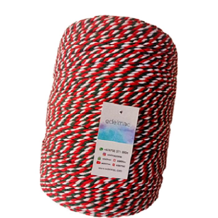 Gambar Tali Katun Macrame Belang Warna twist - Belang R+W+G, 3mm dari edelmac undefined Tokopedia