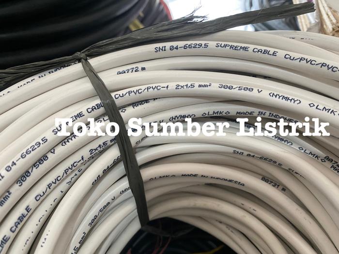 Gambar Kabel SUPREME SERABUT nymhy nym hy 2x1.5 METERAN RAMBUT 2 x 1.5 2x1,5 - Putih dari Sumber Listrik Sejahtera undefined Tokopedia