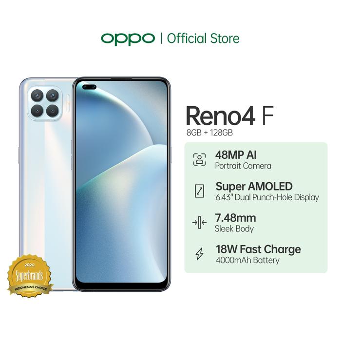 Gambar OPPO Reno4 F Smartphone 8GB/128GB Flash Sale - Putih dari OPPO Store Indonesia undefined Tokopedia