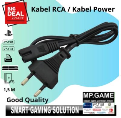 Gambar Kabel Power PS3 Slim/Super Slim/PS2/Kabel printer/ Power kabel angka 8 dari Mpgame88 undefined Tokopedia