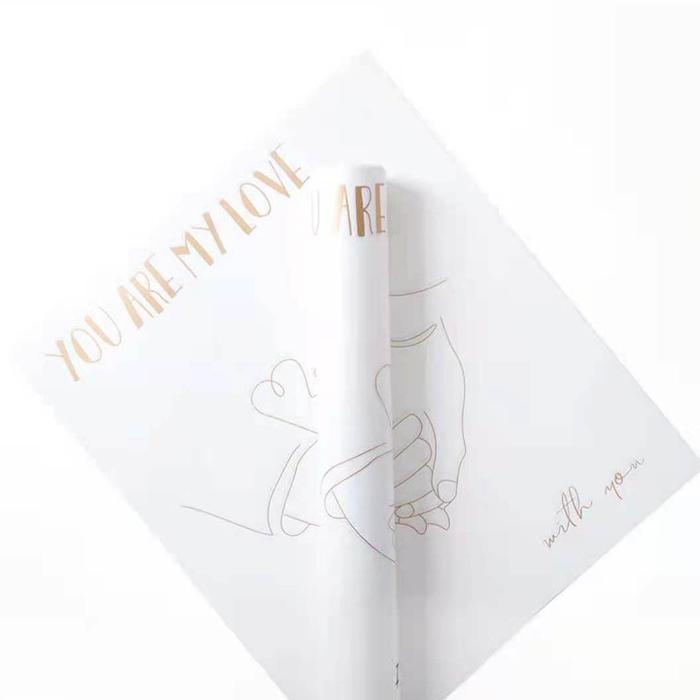 Gambar 20LEMBAR Korean Wrapping Valentine - Cellophane Buket Bunga W024 - Love Gold dari Onemarketindo undefined Tokopedia