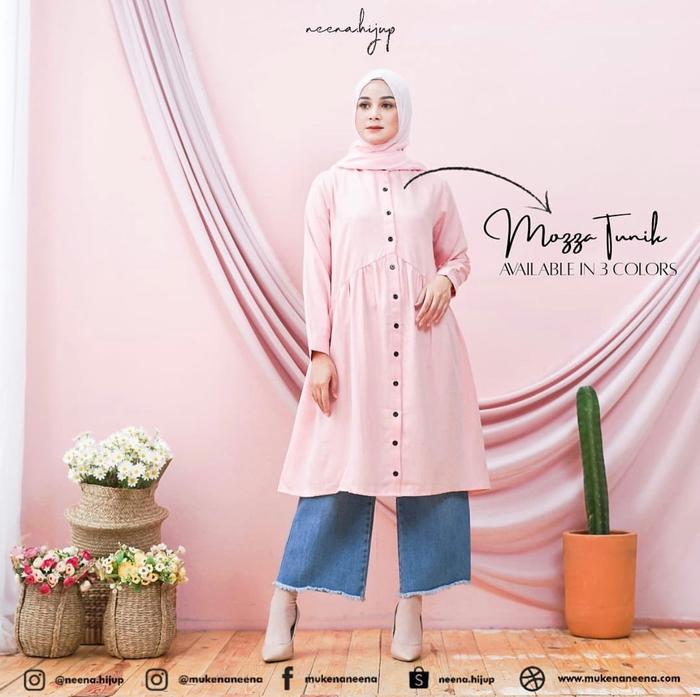 Gambar Mozza Long Tunik - Peach dari Neena Hijup undefined Tokopedia